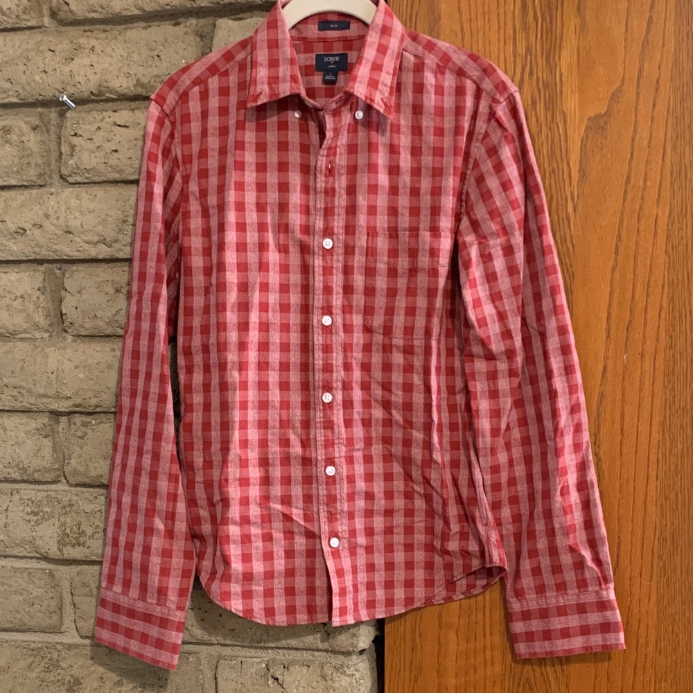 J. Crew Red Checkered Men's Shirt